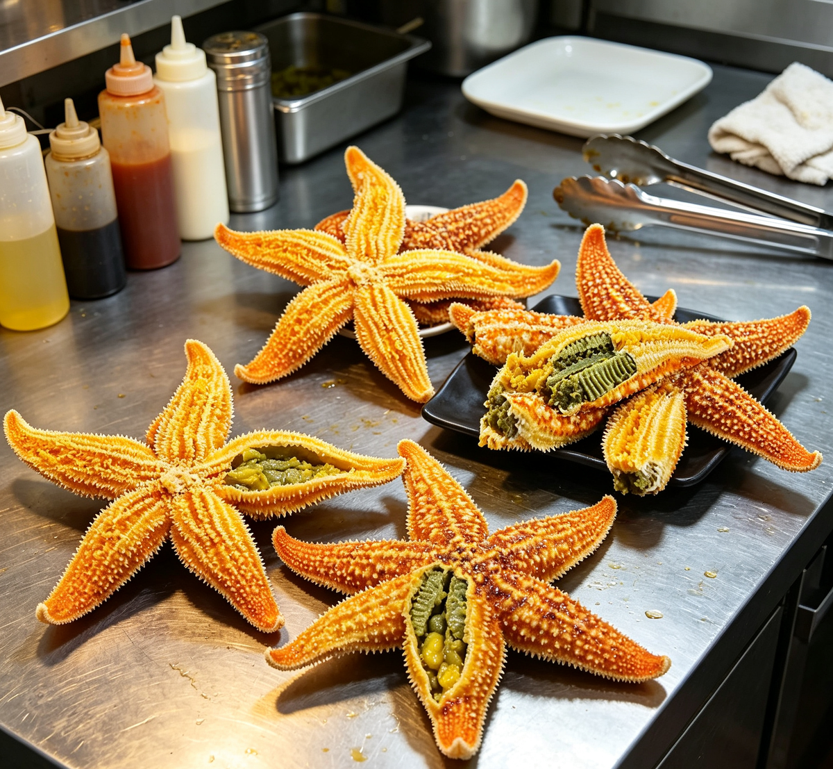 Detailed star-shaped pieces showing their natural textured surface